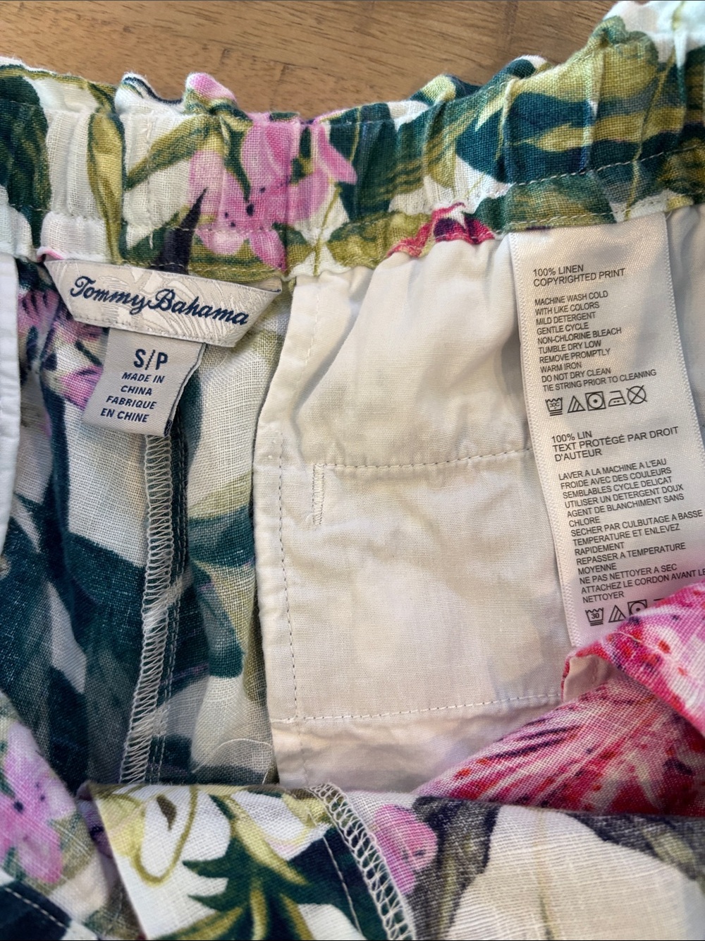 Tommy Bahama Starlight Canyon Linen Floral Pants Small Summer Has Pockets $138 - Picture 4 of 6